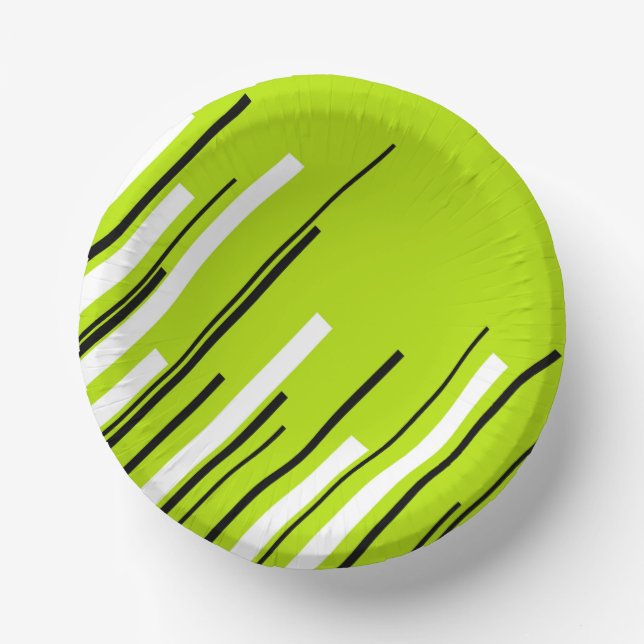 Cuencos De Papel Diagonals - Lime Green (Anverso)