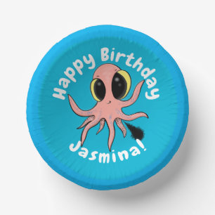 Cuencos De Papel Dibujo animado de pulpo bebé lindo y descarado