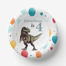 Cuencos De Papel Dinosaur T Rex Birday Gray