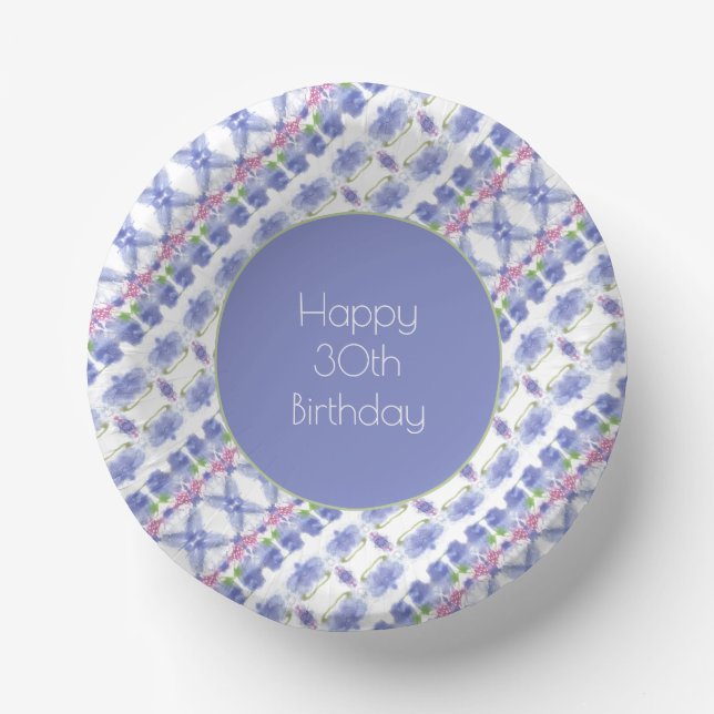 Cuencos De Papel Diseñador Blanco Púrpura Y Verde (Anverso)