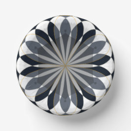 Cuencos De Papel diseño de pétalos de papel negro y dorado