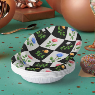 Cuencos De Papel Diseño floral Rosa multicolor controlado