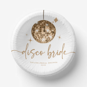 Cuencos De Papel Dorada Disco Ball Disco Bridal Bridal Shower