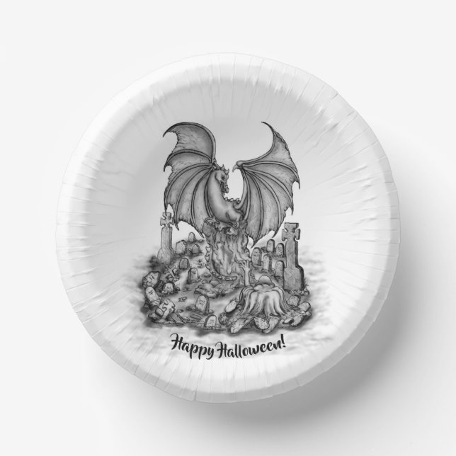 Cuencos De Papel Dragón con zombi (Anverso)