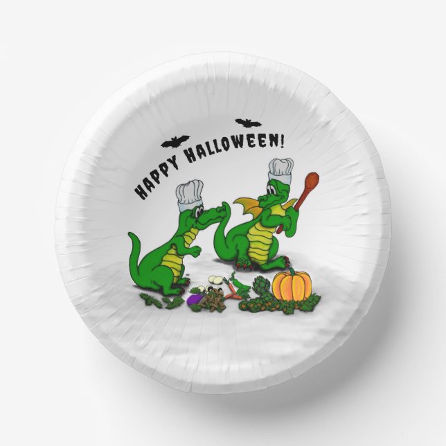 Cuencos De Papel Dragones - ¡Feliz Halloween! Hoy cocinaré (Anverso)