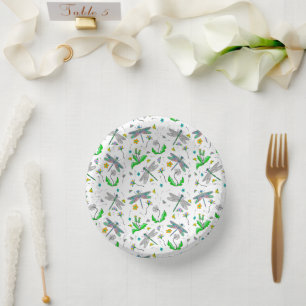 Cuencos De Papel Dragonflies y Dandelions