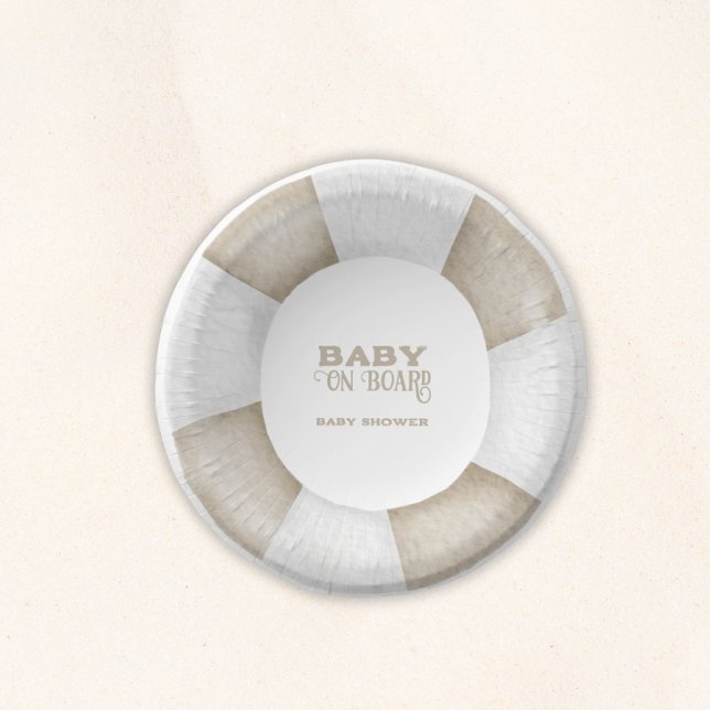 Cuencos De Papel Ducha de bebé de tabla de surf personalizada (Baby on Board Gender Neutral Shower)