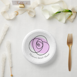 Cuencos De Papel Ducha de Novia Rosa Lila