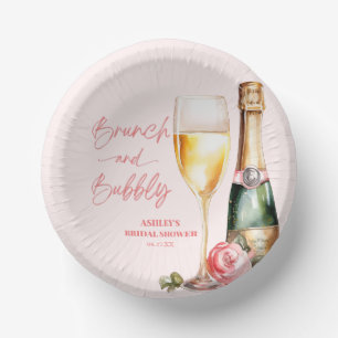 Cuencos De Papel Ducha de novios Brunch and Bubbly Mimosa Champagne