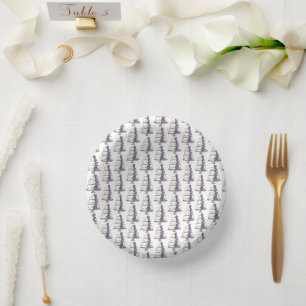 Cuencos De Papel Ducha nupcial de Boda de flores moradas en niveles