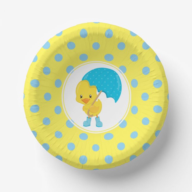 Cuencos De Papel Ducky con el Baby Shower del paraguas (Anverso)