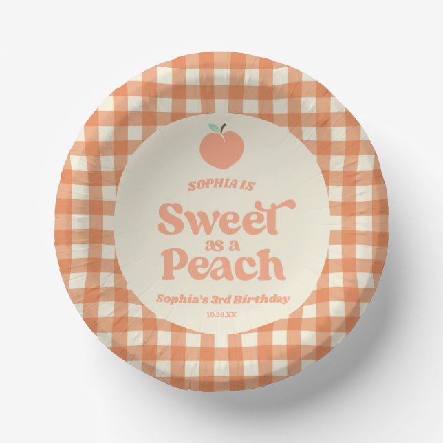 Cuencos De Papel Dulce como fiesta de cumpleaños de un Naranja rosa (Anverso)