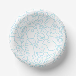 Cuencos De Papel Dulce Sprinkles Azul Blanco