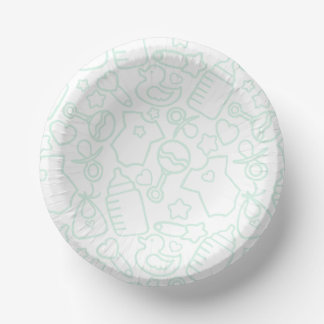 Cuencos De Papel Dulce Sprinkles White Green