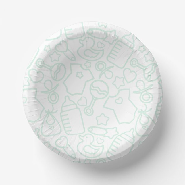 Cuencos De Papel Dulce Sprinkles White Green (Anverso)