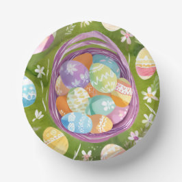 Cuencos De Papel Easter Egg Basket | Spring Pastel Watercolor
