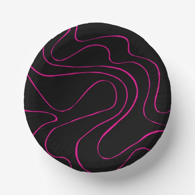 Cuencos De Papel Ebb y Flow 2 - Magenta y negro (Anverso)