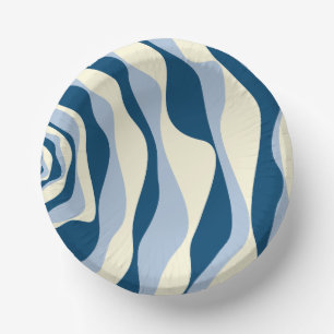 Cuencos De Papel Ebb y Flow 4 - Azul oscuro, azul claro y crema