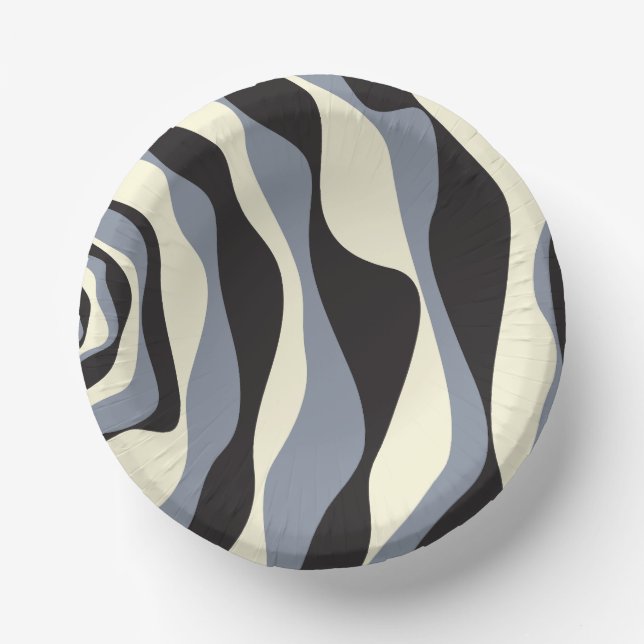 Cuencos De Papel Ebb y Flow 4 en negro, gris y crema (Anverso)