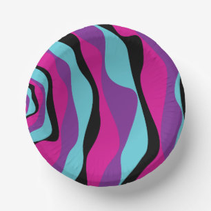 Cuencos De Papel Ebb y Flow 4 - Rosa, Púrpura, Azul y Negro