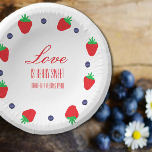 Cuencos De Papel El amor es la ducha de novia de fruta dulce Berry