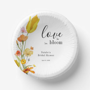 Cuencos De Papel El amor está en flor Desayuno de boda de flores si