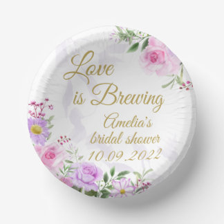 Cuencos De Papel El amor se está gestando - Floral Elegant Bridal S
