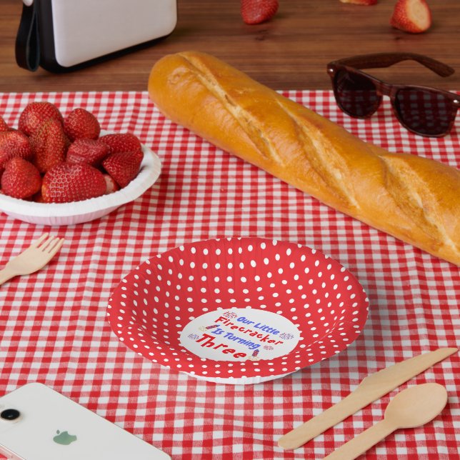 Cuencos De Papel El tercer cumpleaños de Little Firecracker (Picnic)