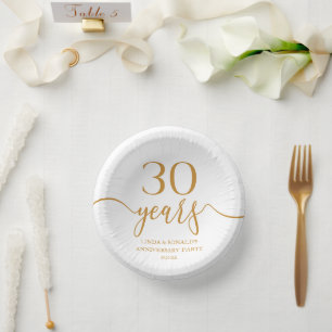 Cuencos De Papel Elegante Aniversario del Boda de Champagne 30