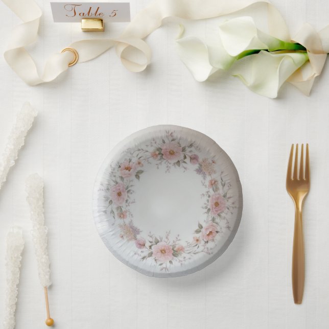 Cuencos De Papel Elegante flor silvestre Patrón floral boda de vera (Boda)