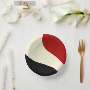 Cuencos De Papel Elegante ola mínima en rojo, negro y crema