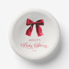 Cuencos De Papel Elegante Red Coquette Bow Baby Shower