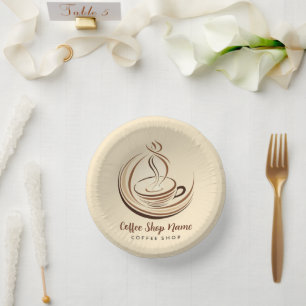 Cuencos De Papel Elegante tienda de logotipo de negocios de café ca