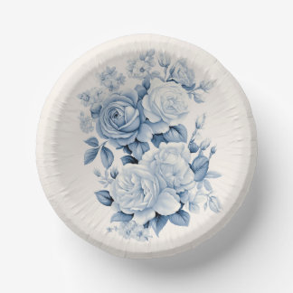 Cuencos De Papel Elegantes Rosas de color azul pastel