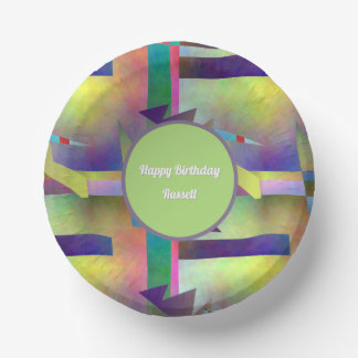 Cuencos De Papel Elemental Abstract Pattern Any Age Adult Birthday 
