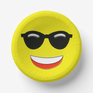 Cuencos De Papel Emoji Chill Sungafas