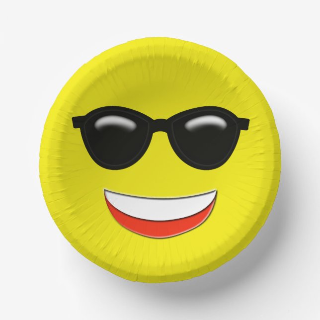 Cuencos De Papel Emoji Chill Sungafas (Anverso)