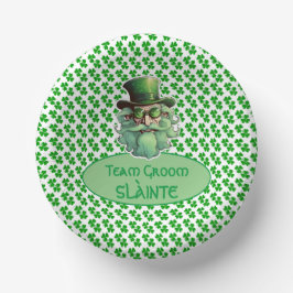 Cuencos De Papel Equipo Groom Shamrock Pequeño trébol de 3 hojas