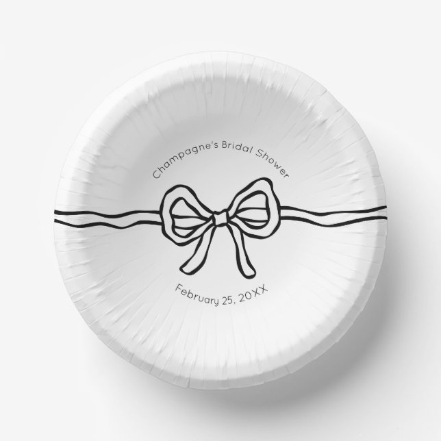 Cuencos De Papel Está atando la ducha de novia moderna Knot (Anverso)