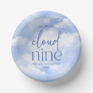Cuencos De Papel Estamos En Cloud Nueve Blue Baby Shower