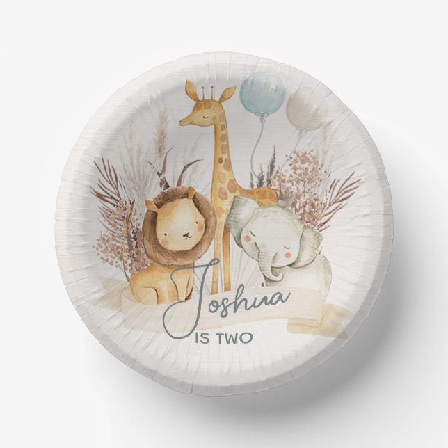 Cuencos De Papel Excitantes placas Fiestas temáticas de Safari de l (Anverso)