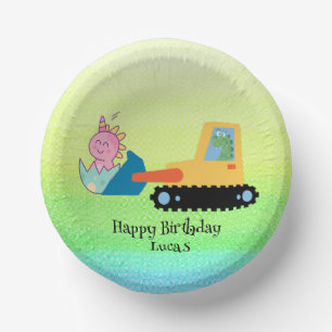 Cuencos De Papel Extractor de dinosaurio divertido de cumpleaños no