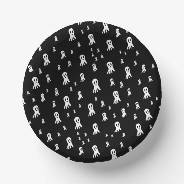 Cuencos De Papel Fantasmas oscuros de Halloween (Anverso)
