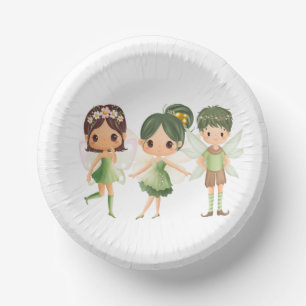 Cuencos De Papel Fayas vestidas con tazones de papel verde