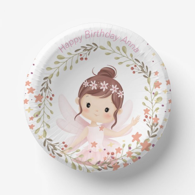 Cuencos De Papel Fe y confeti de mesa rosa (Anverso)