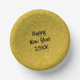 Cuencos De Papel Feliz Año Nuevo Amarillo