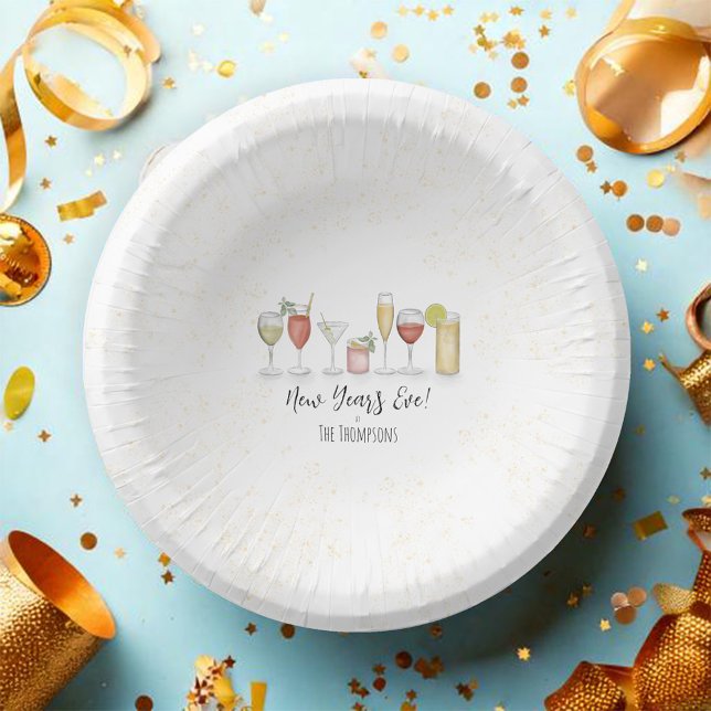 Cuencos De Papel Feliz Año Nuevo Fiesta Personalizado (New Years Eve Party custom party paper bowl.)