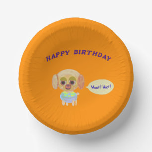 Cuencos De Papel Feliz cumpleaños