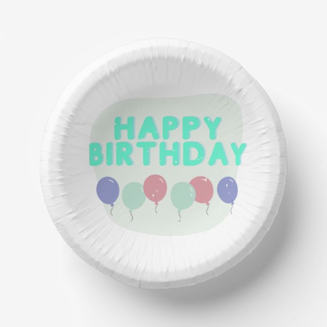 Cuencos De Papel Feliz cumpleaños (Anverso)