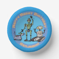 Feliz cumpleaños de robots lindos personalizados